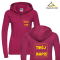 Bluza Damska Ladies´ Authentic Zipped Hood Jacket z Własnym Nadrukiem
