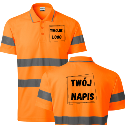 Koszulka Polo Odblaskowa z Własnym Haftem HV RUNWAY