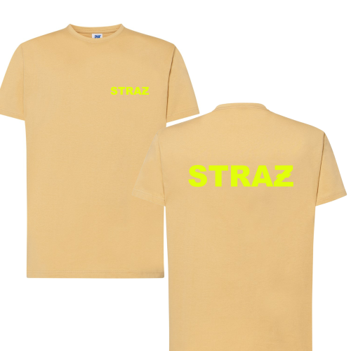 Koszulka Piaskowa z Nadrukiem "STRAŻ" Neon Yellow