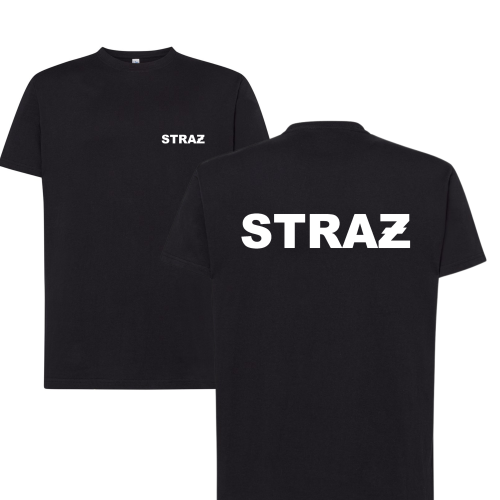 Koszulka Czarna z Nadrukiem "STRAŻ"