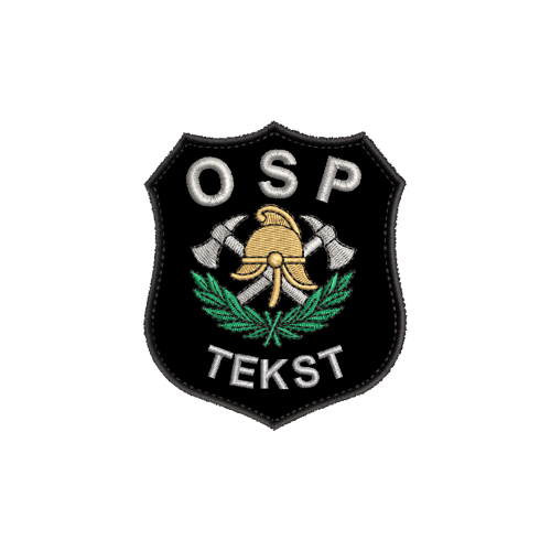 Naszywka STRAŻ OSP 100x86mm - srebrny tekst